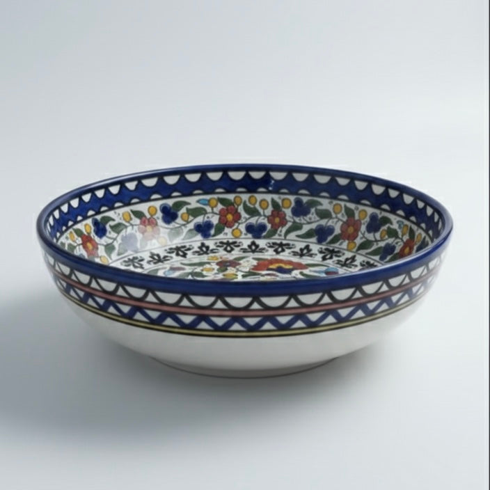Handbemalte traditionelle Servierschale 30 cm aus Palästina bunt