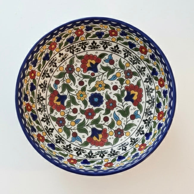 Handbemalte traditionelle Servierschale 30 cm aus Palästina bunt