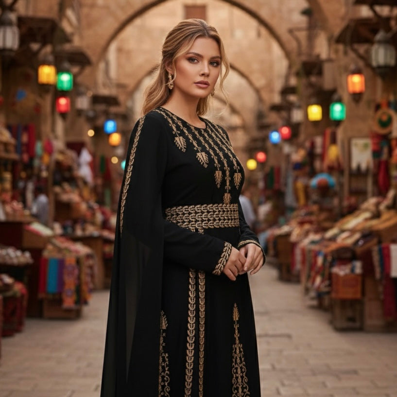 Kleid mit Schulterschleppen